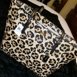 Coach Leopard Turnlock Tote Nwt
